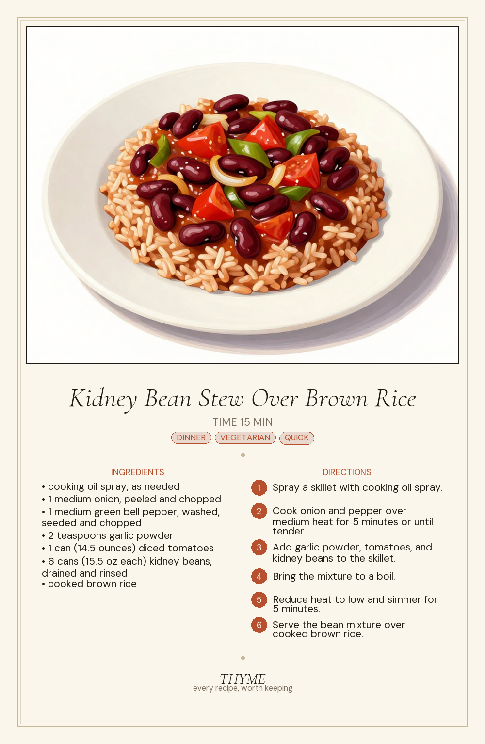 Kidney Bean Stew Over Brown Rice