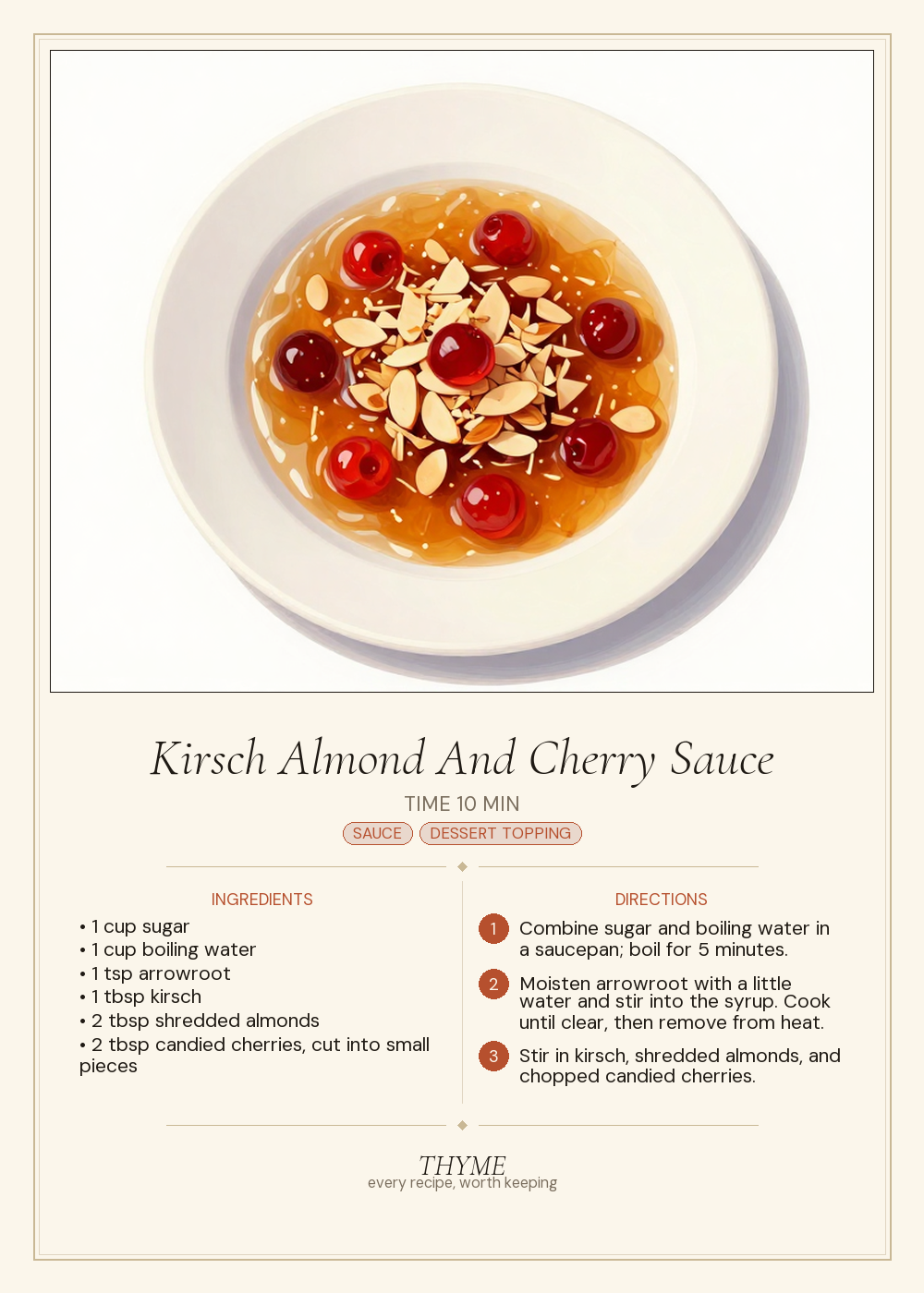 Kirsch Almond And Cherry Sauce