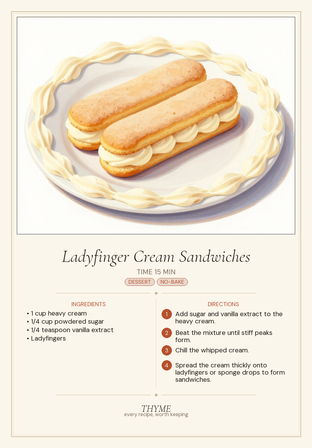 Ladyfinger Cream Sandwiches