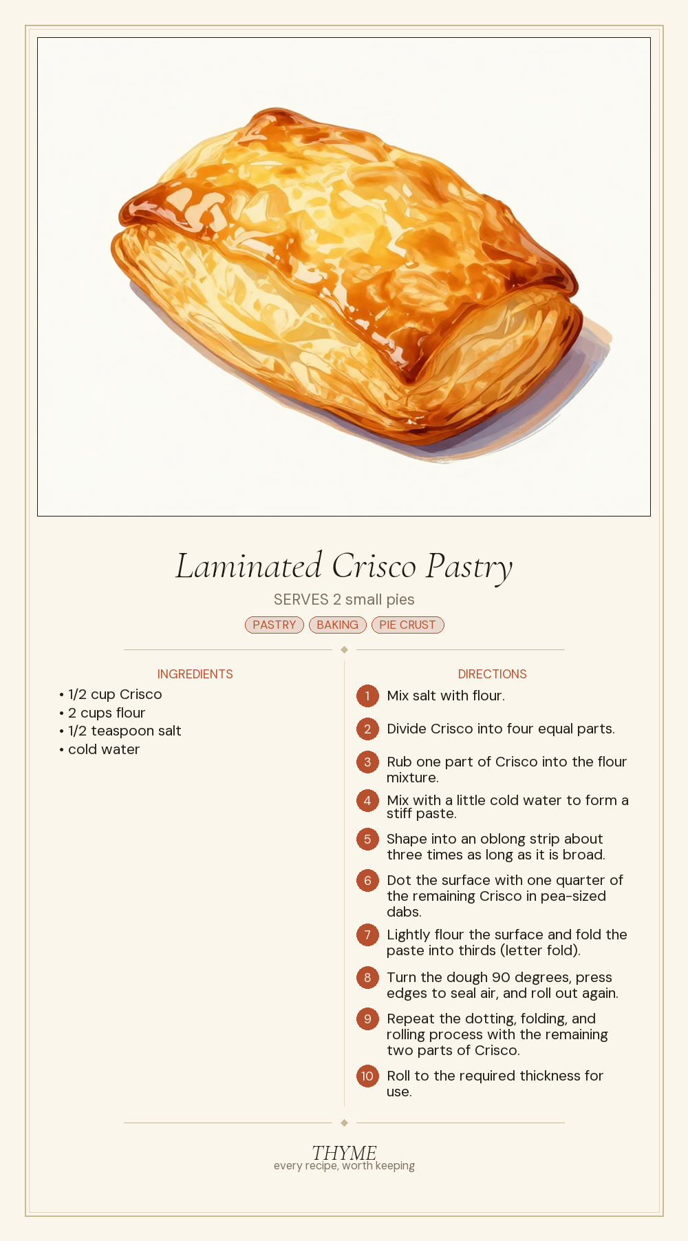 Laminated Crisco Pastry