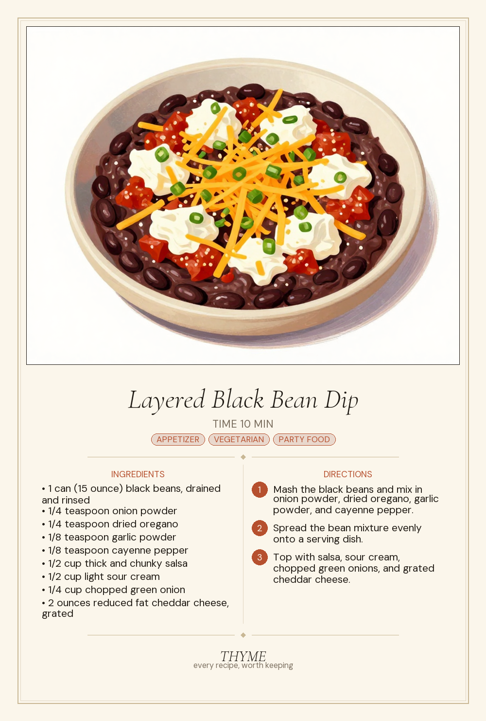 Layered Black Bean Dip