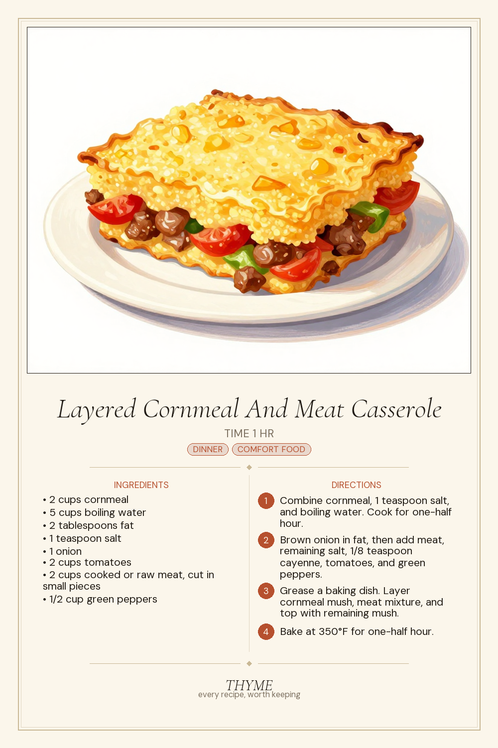 Layered Cornmeal And Meat Casserole