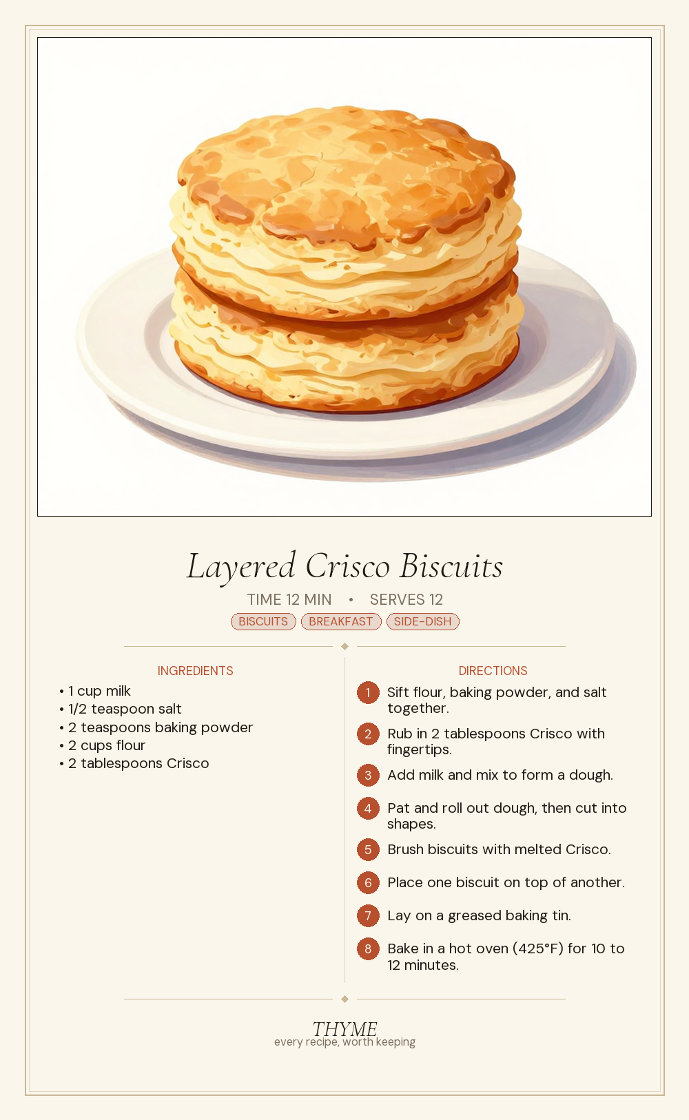 Layered Crisco Biscuits