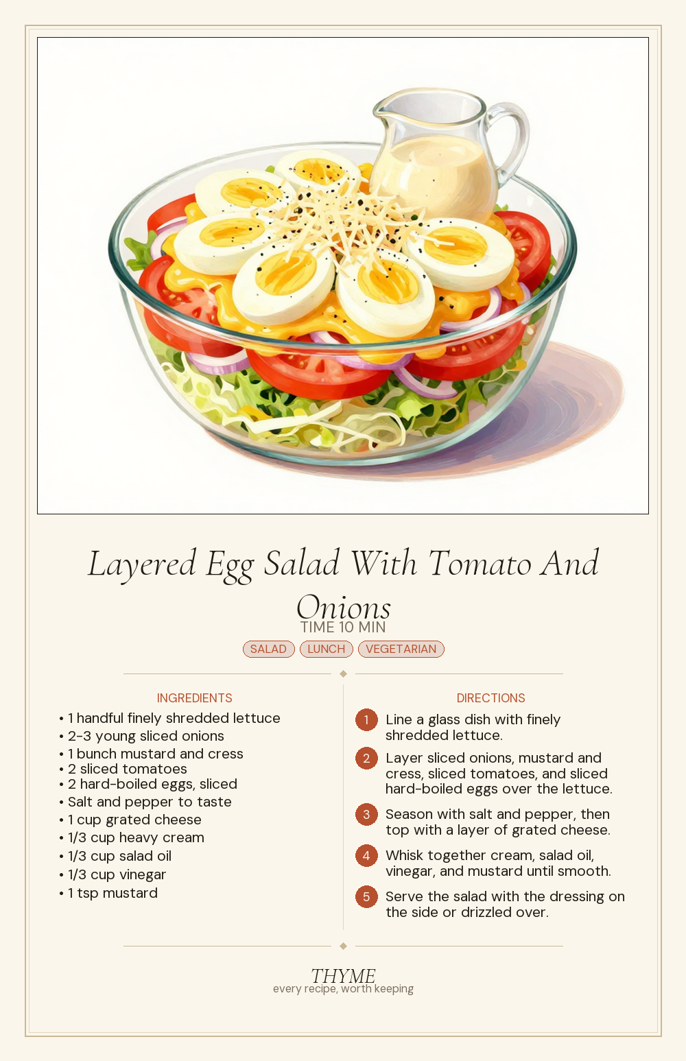Layered Egg Salad With Tomato And Onions