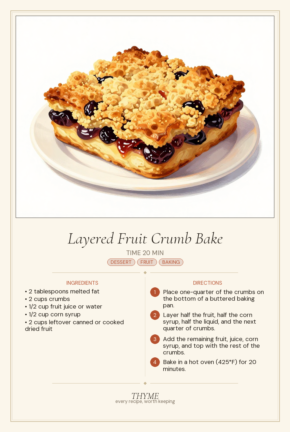 Layered Fruit Crumb Bake