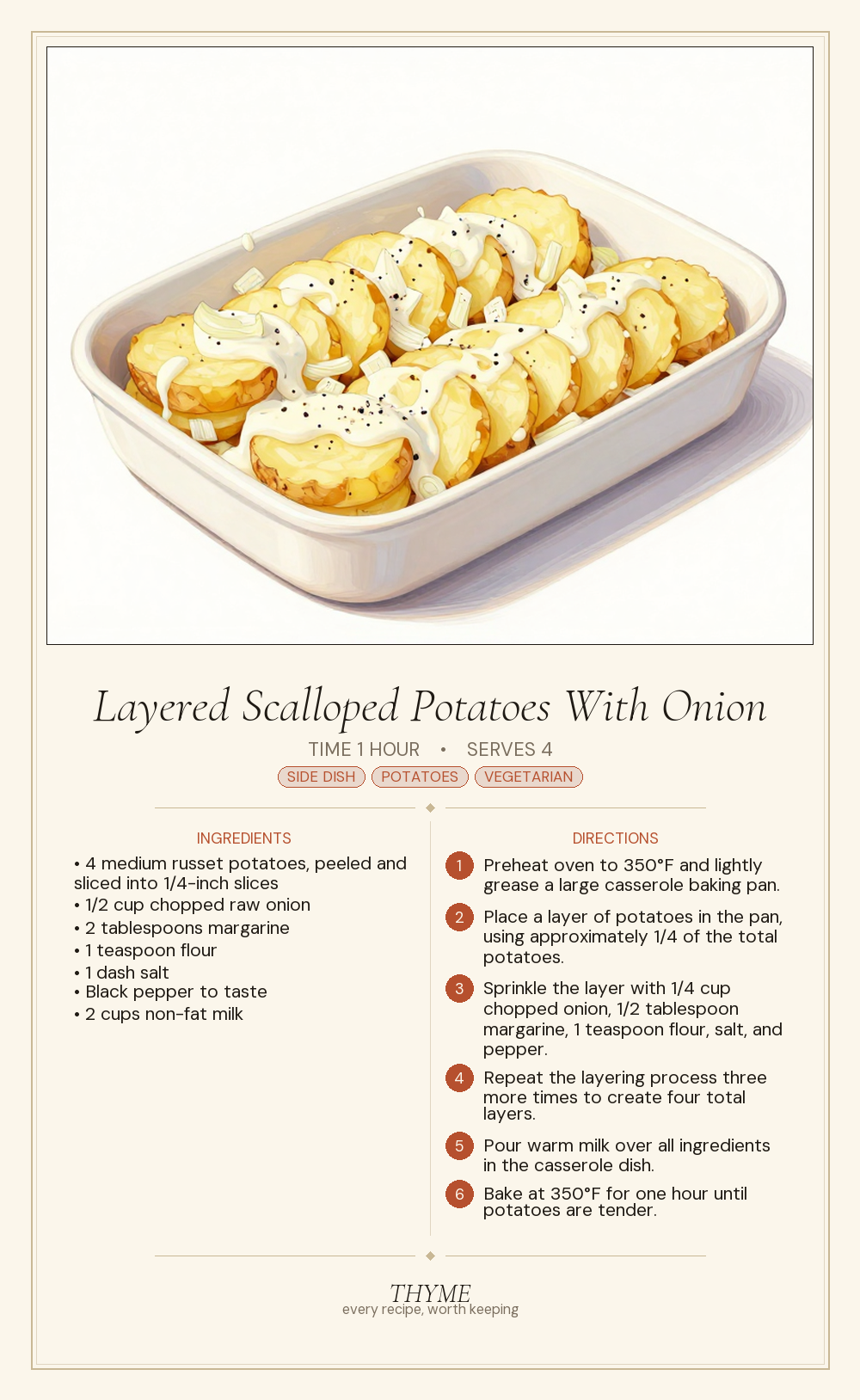 Layered Scalloped Potatoes With Onion