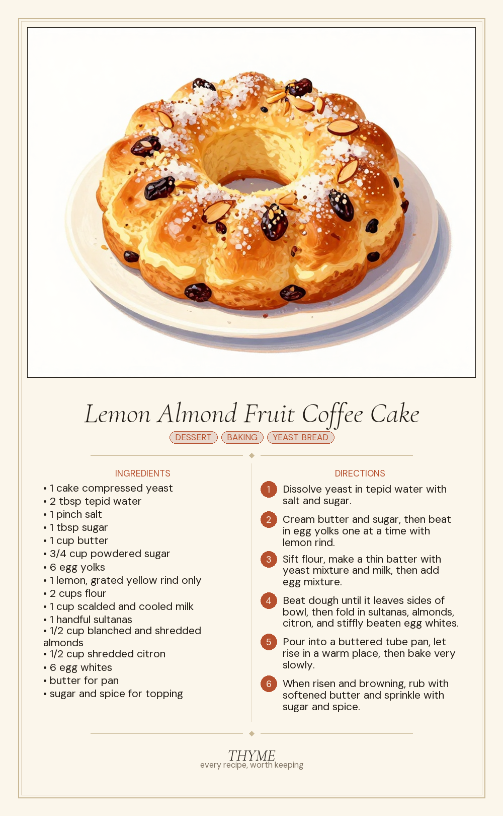 Lemon Almond Fruit Coffee Cake