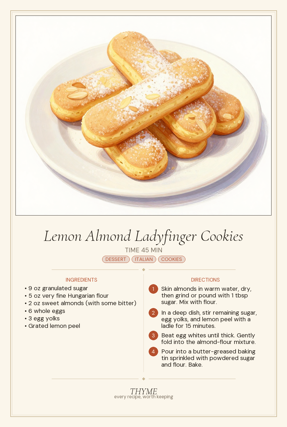 Lemon Almond Ladyfinger Cookies