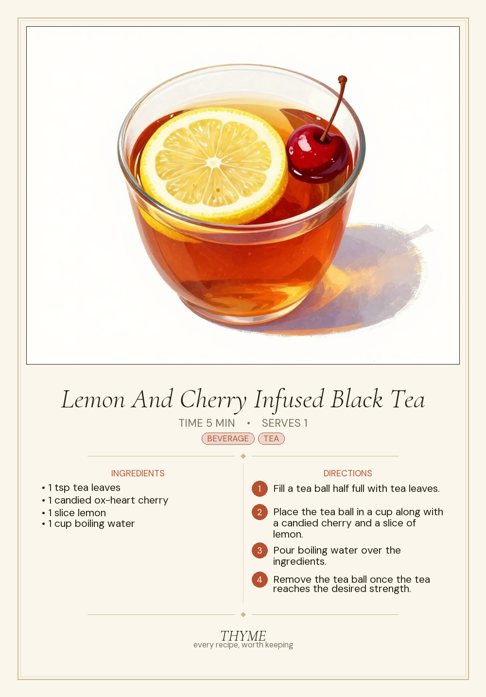 Lemon And Cherry Infused Black Tea