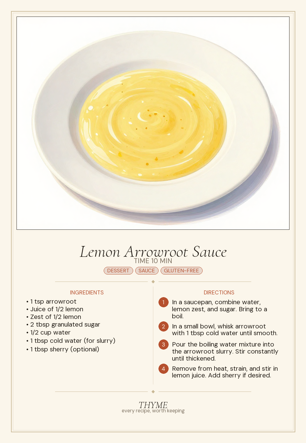 Lemon Arrowroot Sauce
