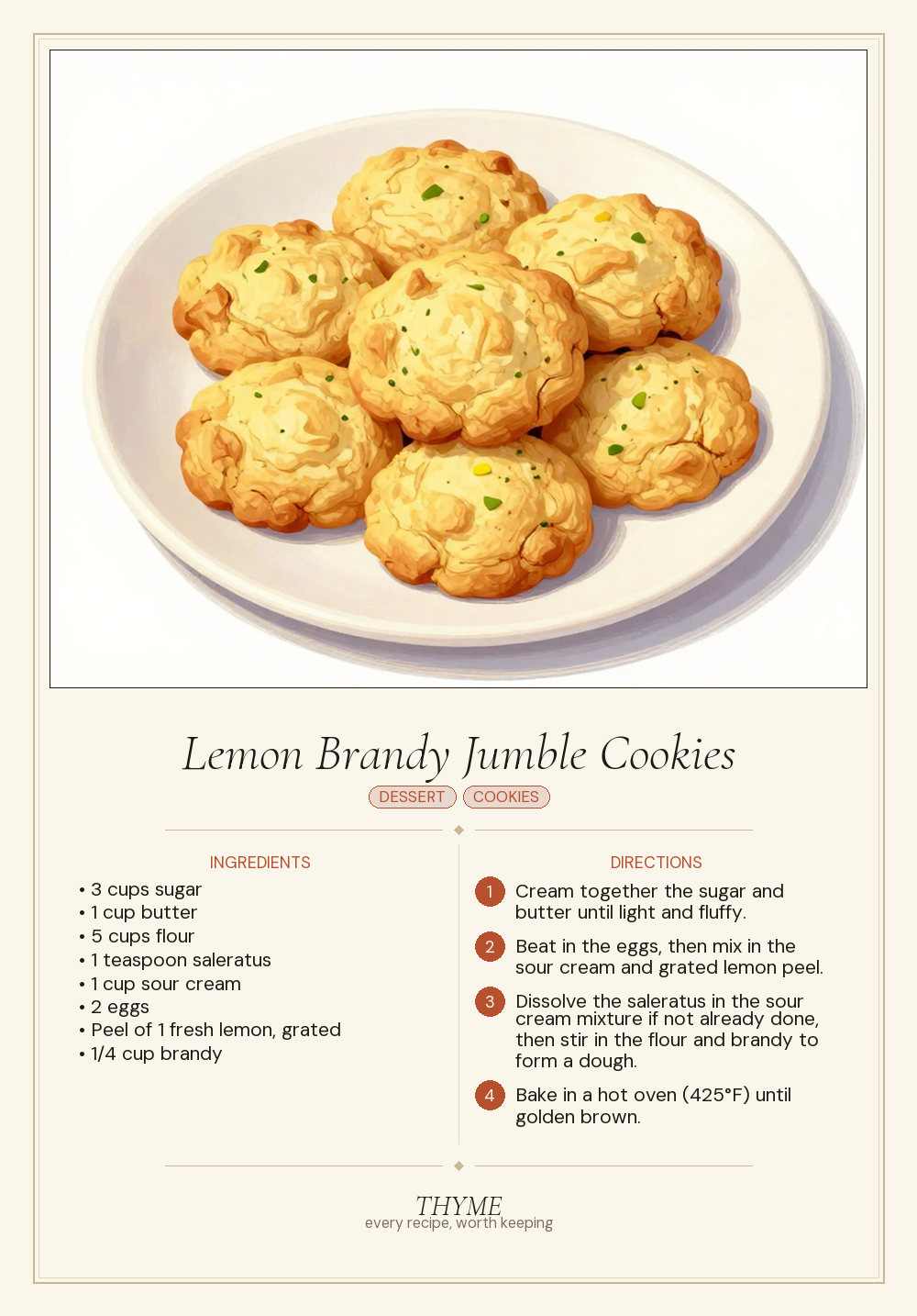 Lemon Brandy Jumble Cookies