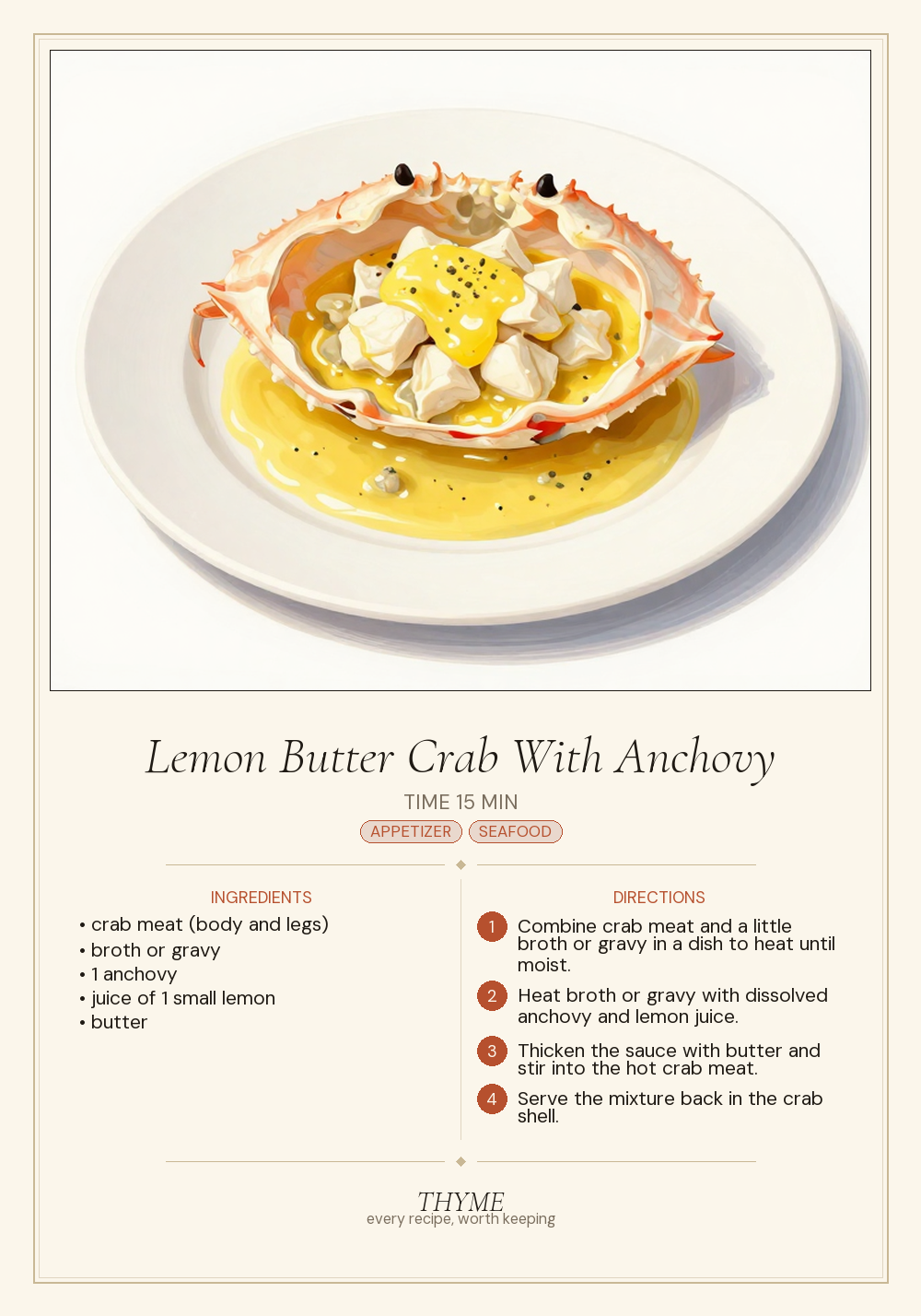 Lemon Butter Crab With Anchovy