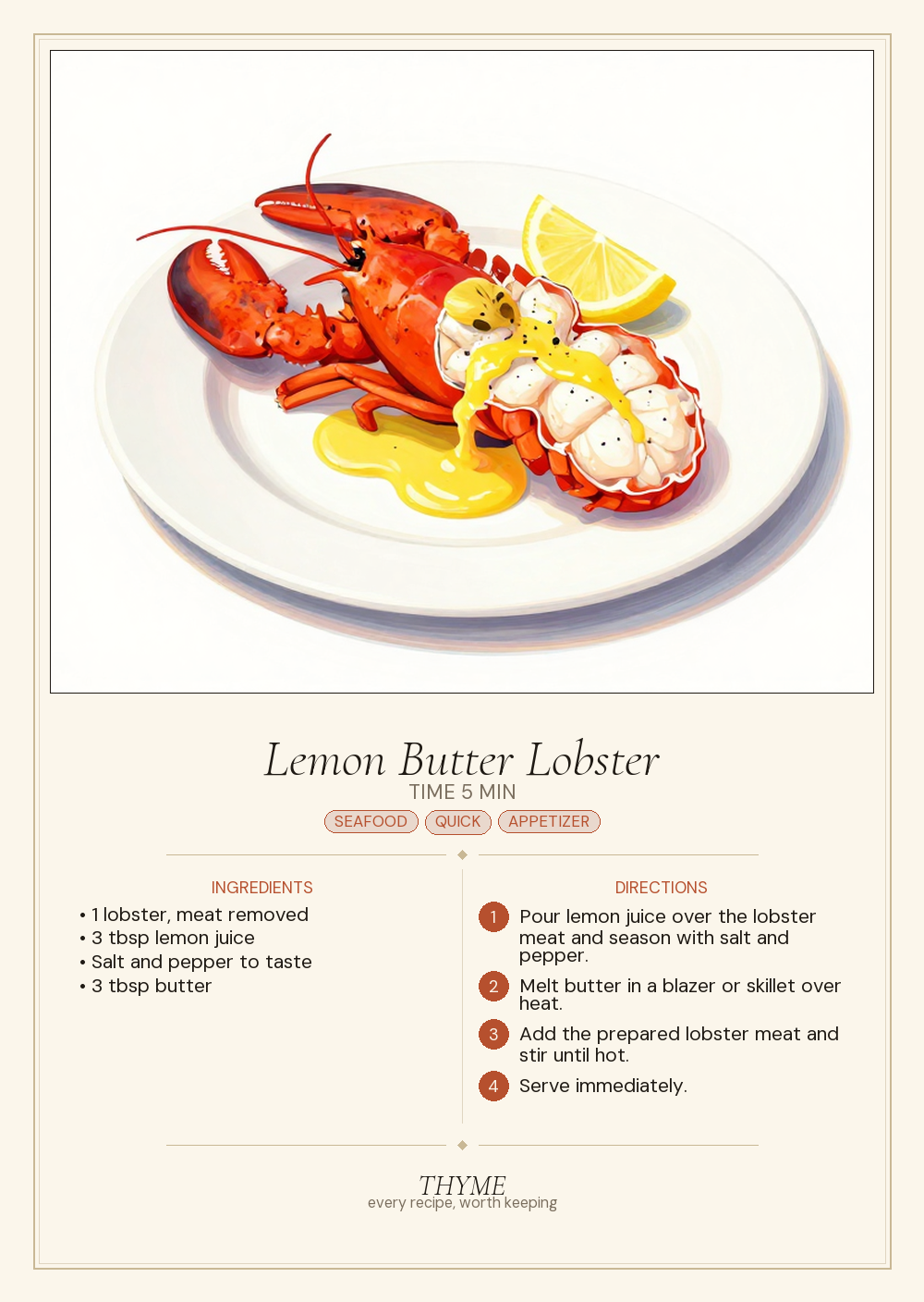 Lemon Butter Lobster