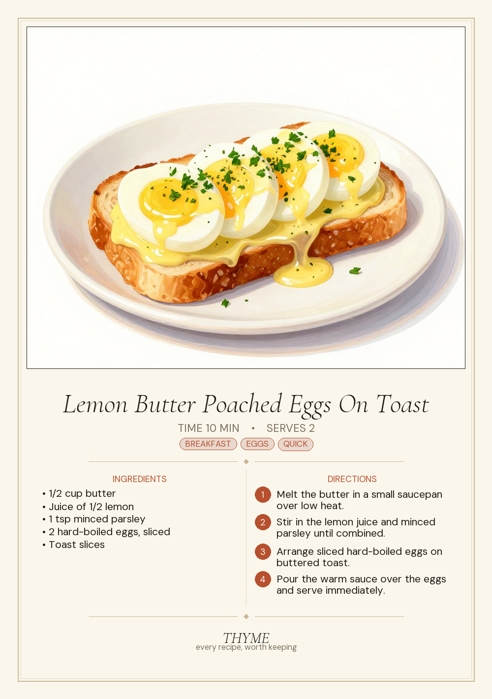 Lemon Butter Poached Eggs On Toast