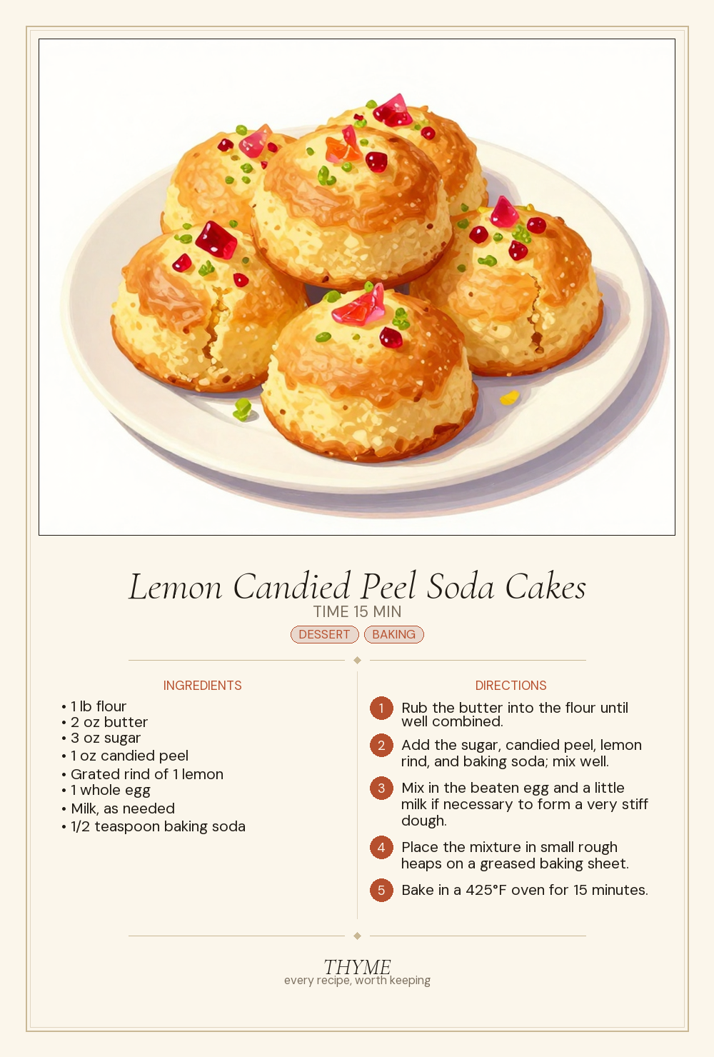 Lemon Candied Peel Soda Cakes