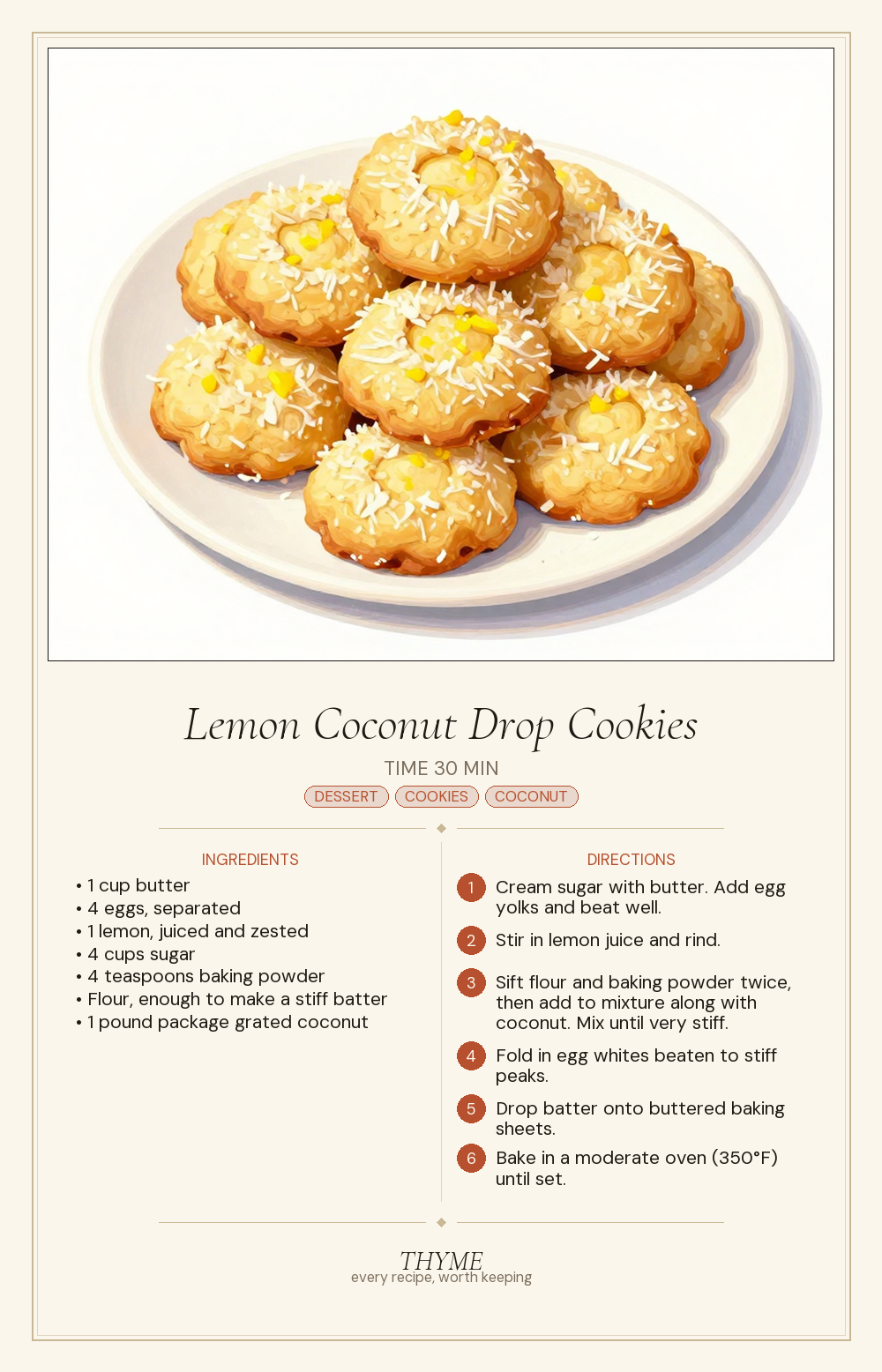 Lemon Coconut Drop Cookies