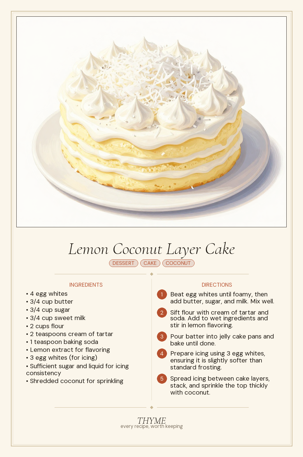 Lemon Coconut Layer Cake