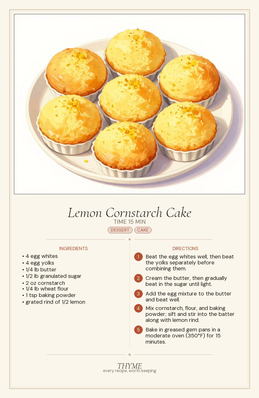 Lemon Cornstarch Cake