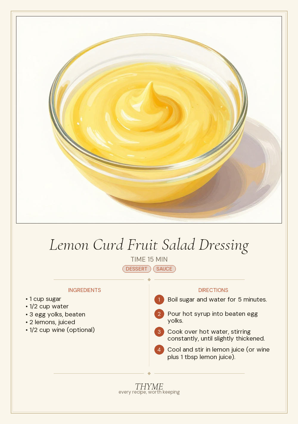 Lemon Curd Fruit Salad Dressing
