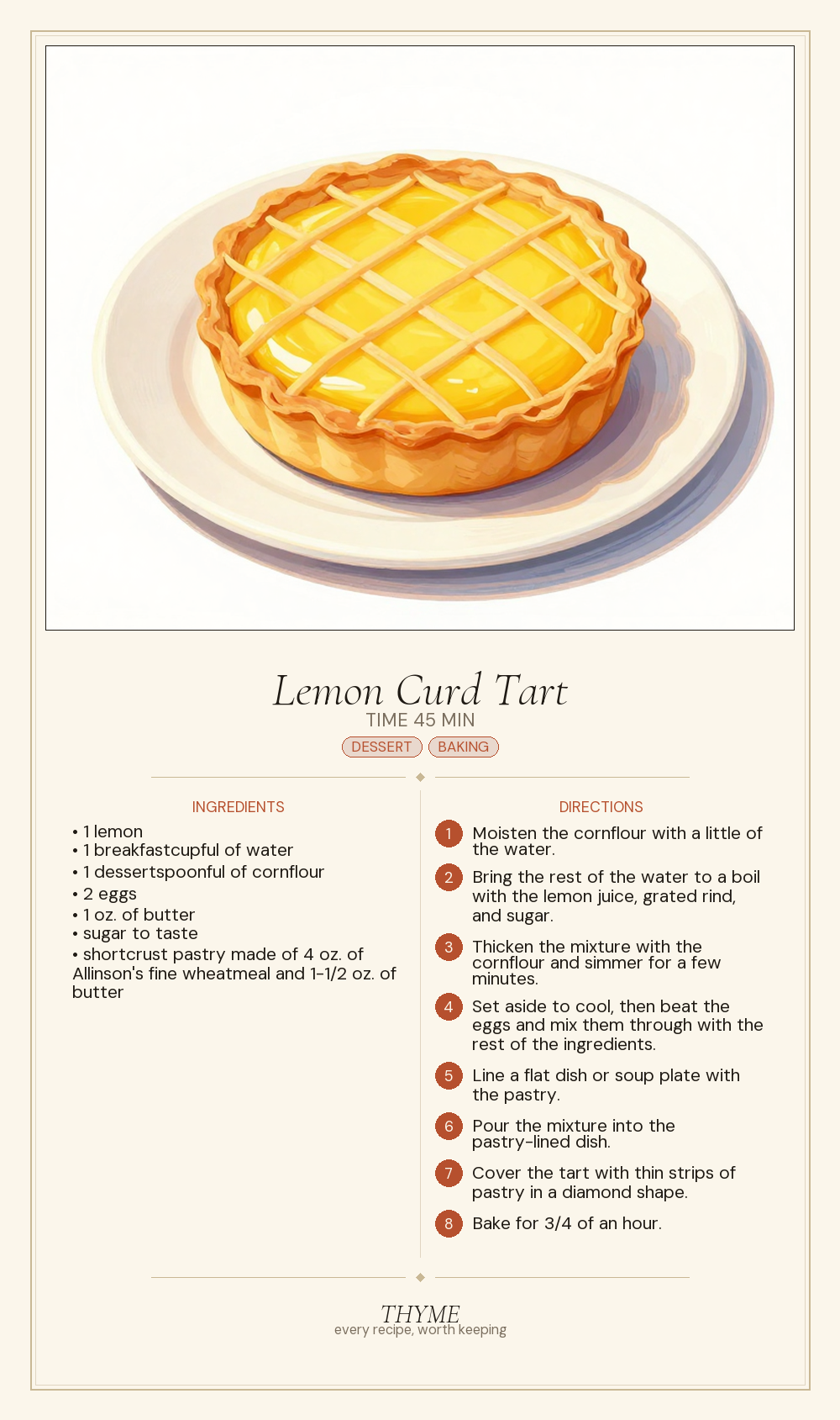 Lemon Curd Tart
