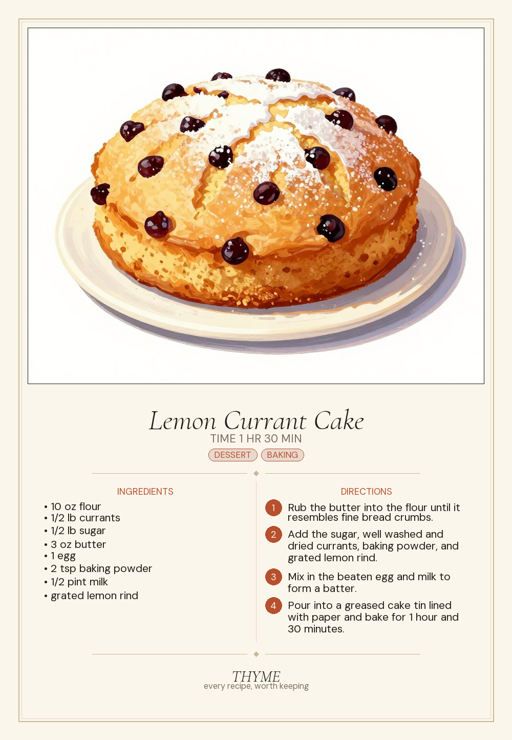 Lemon Currant Cake