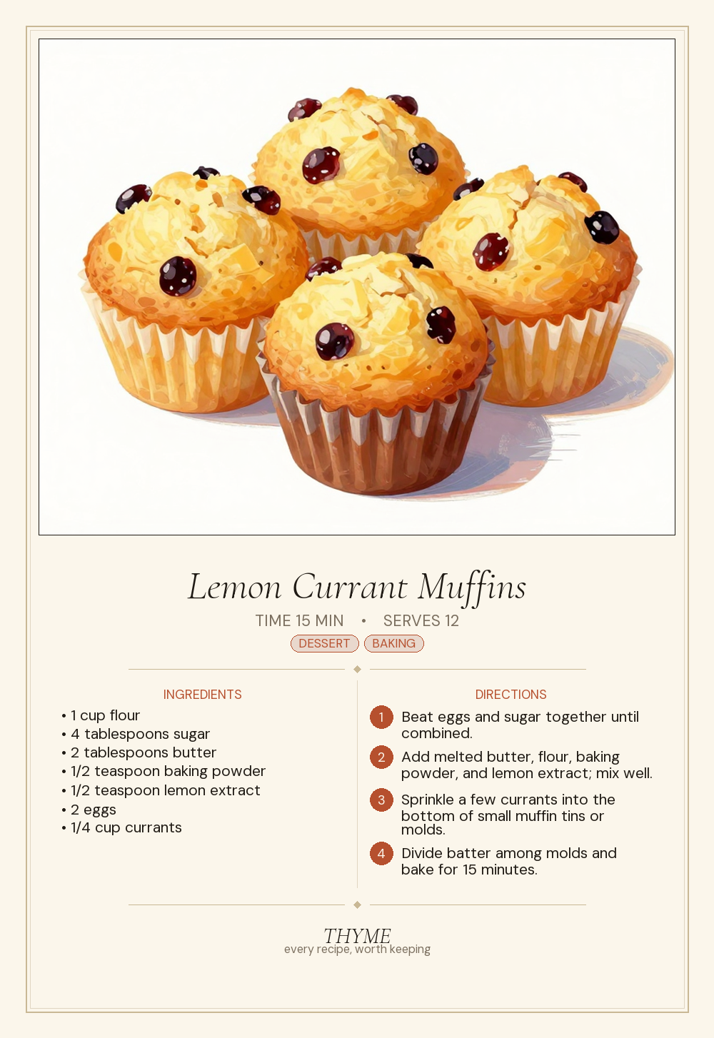 Lemon Currant Muffins