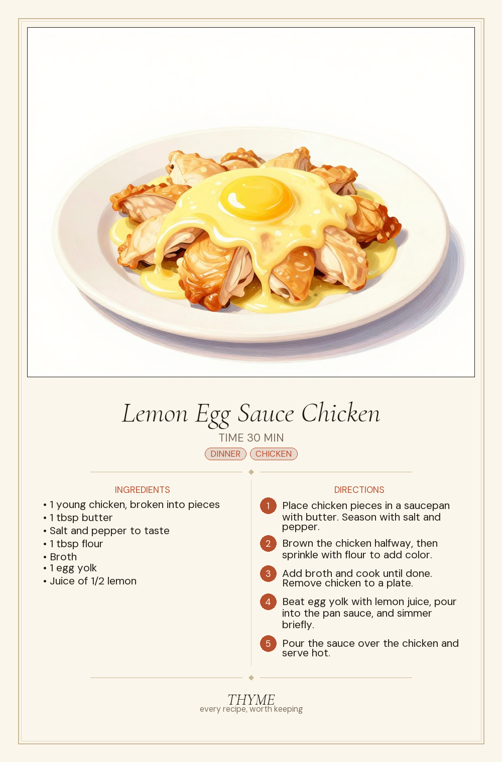 Lemon Egg Sauce Chicken