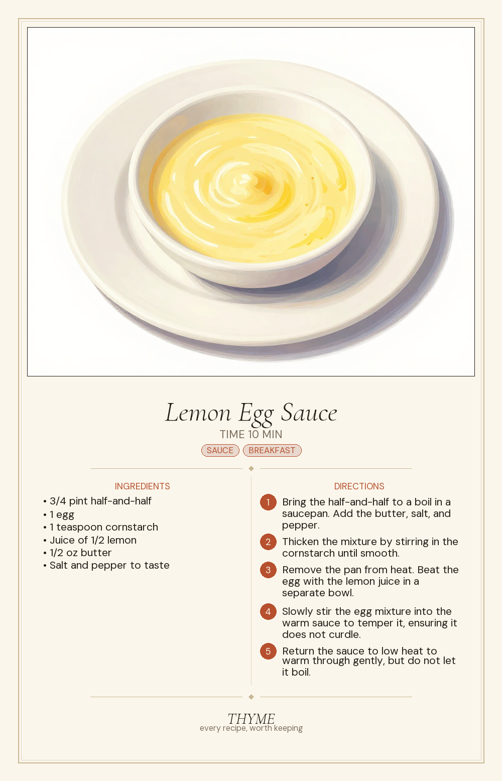 Lemon Egg Sauce