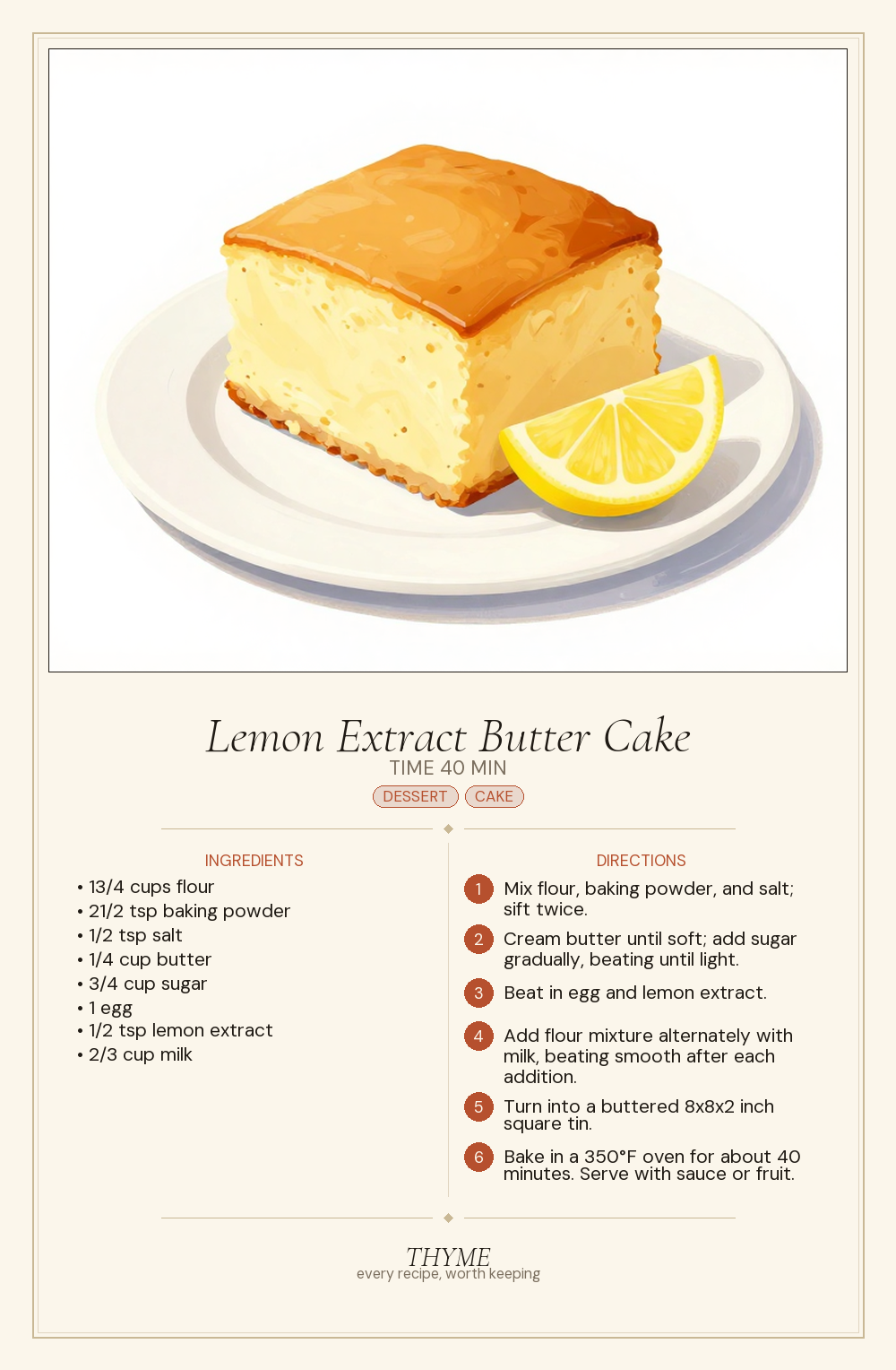Lemon Extract Butter Cake