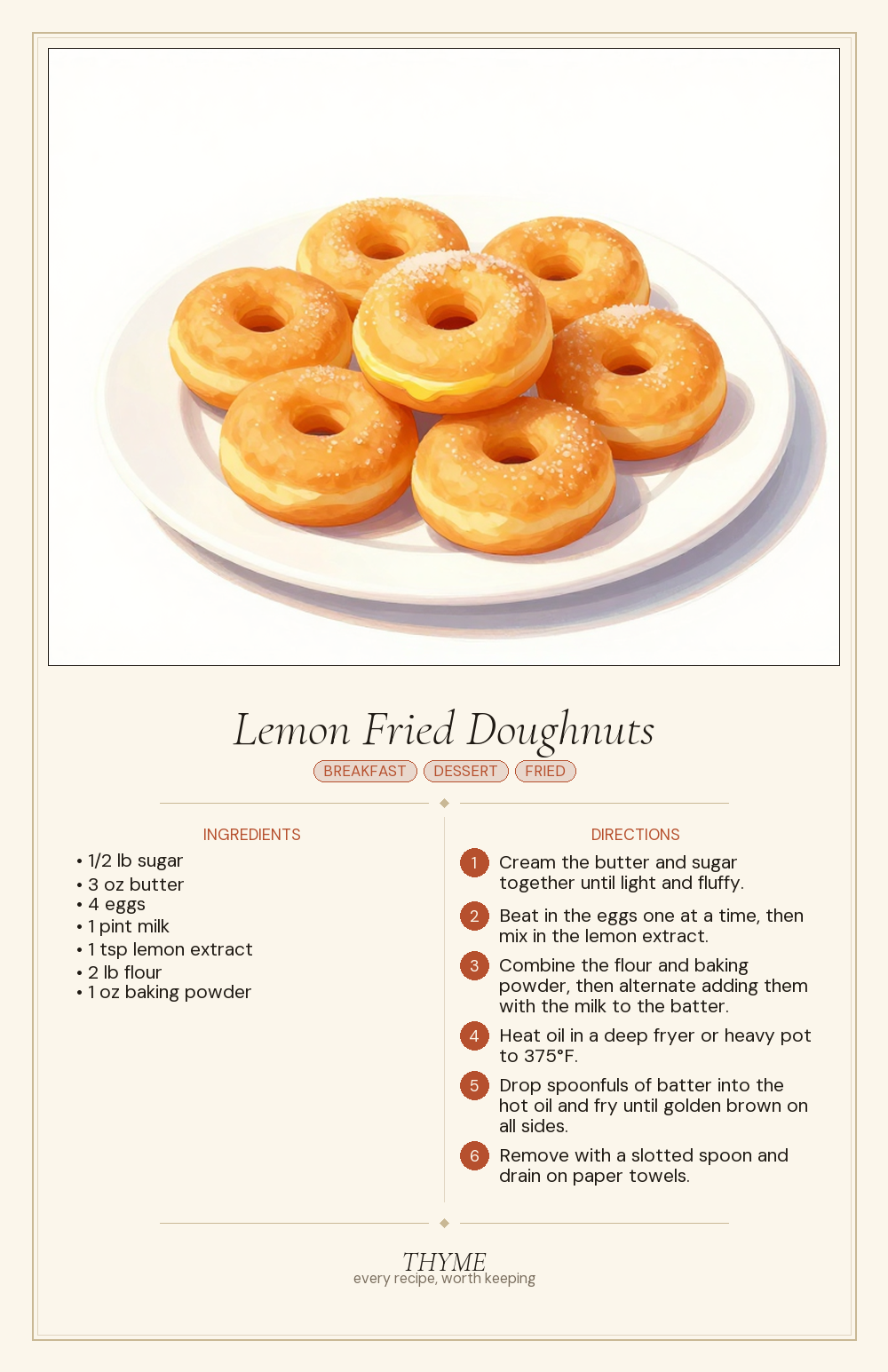 Lemon Fried Doughnuts