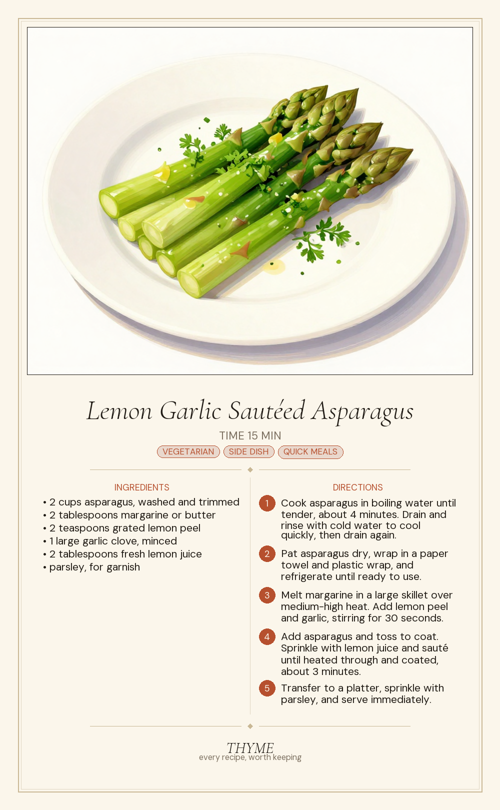 Lemon Garlic Sautéed Asparagus