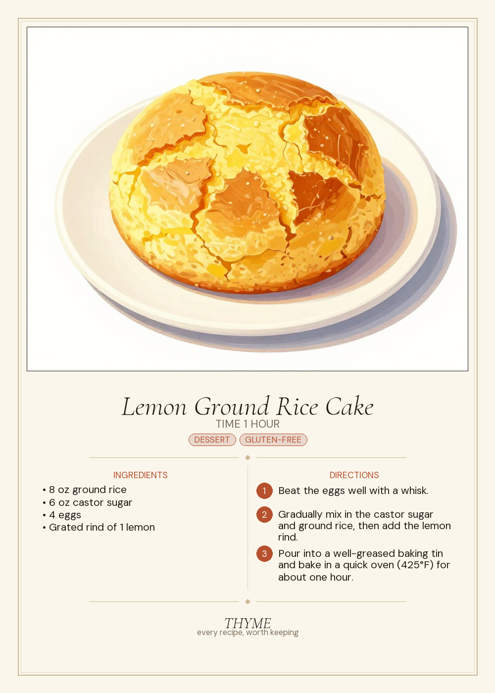 Lemon Ground Rice Cake