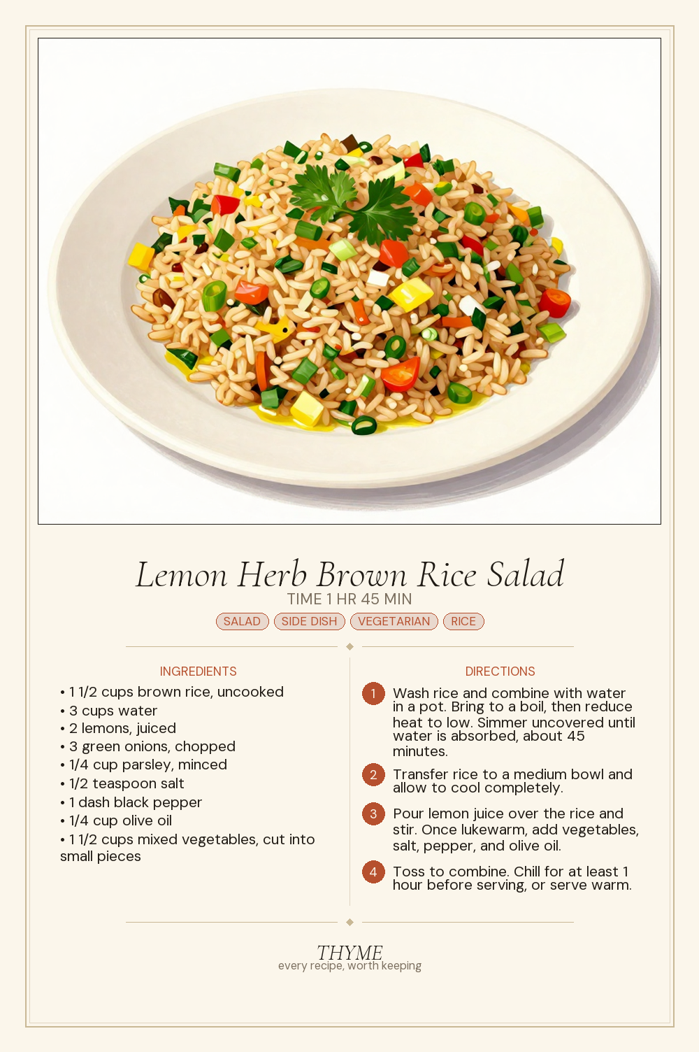Lemon Herb Brown Rice Salad
