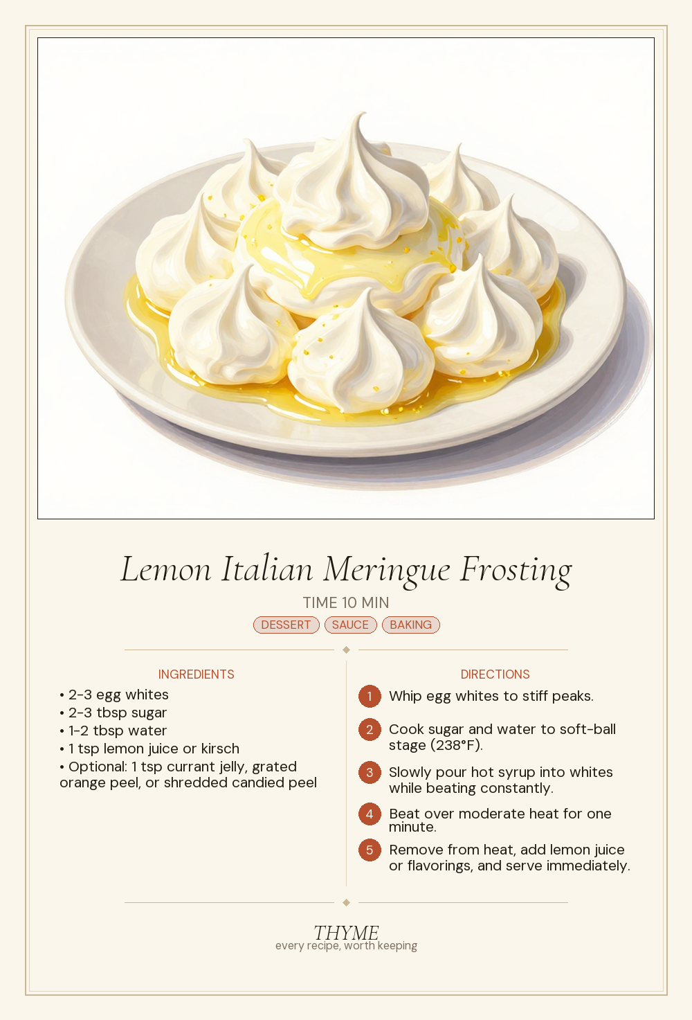 Lemon Italian Meringue Frosting