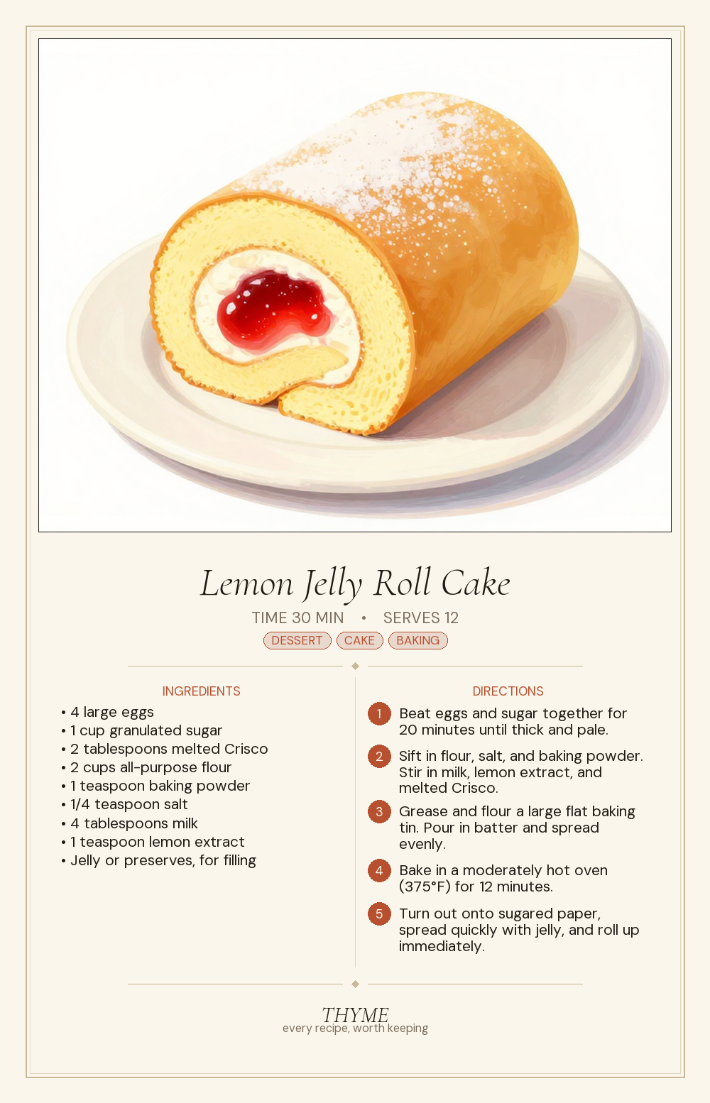 Lemon Jelly Roll Cake
