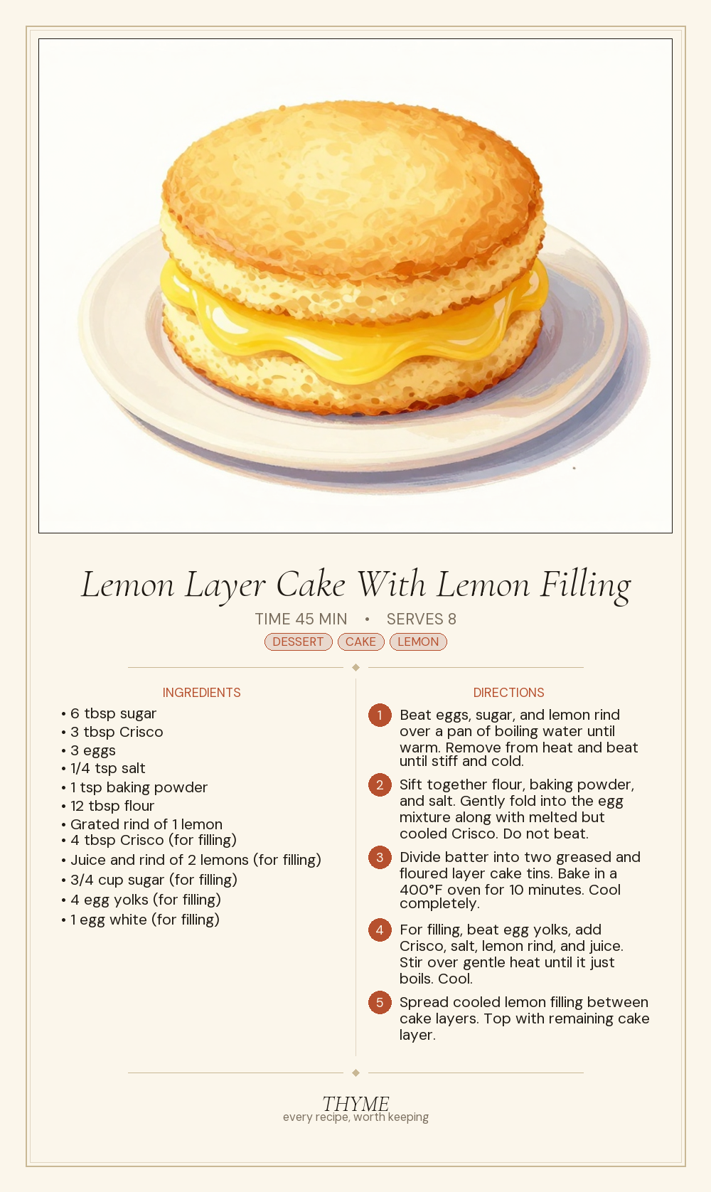 Lemon Layer Cake With Lemon Filling