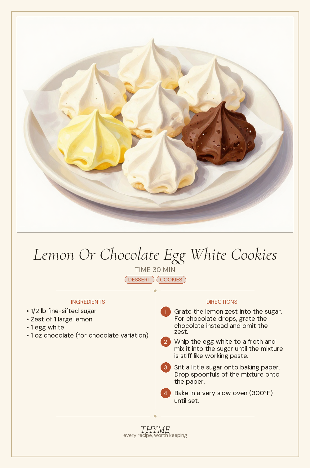 Lemon Or Chocolate Egg White Cookies