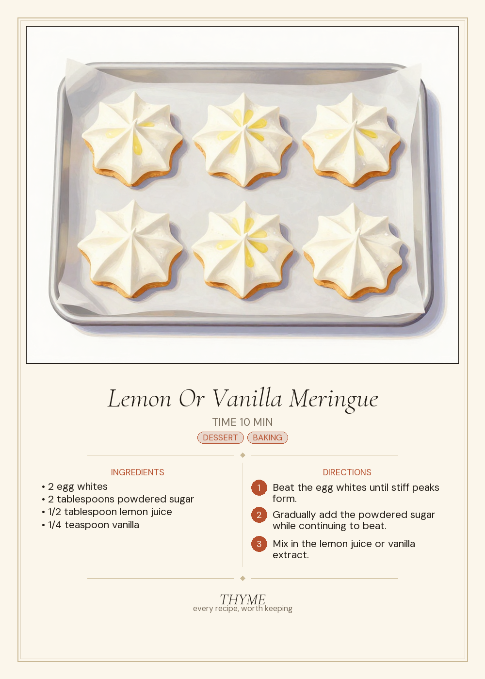 Lemon Or Vanilla Meringue