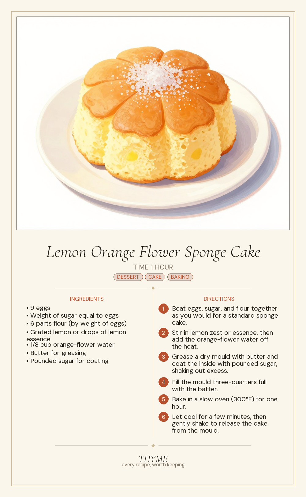 Lemon Orange Flower Sponge Cake