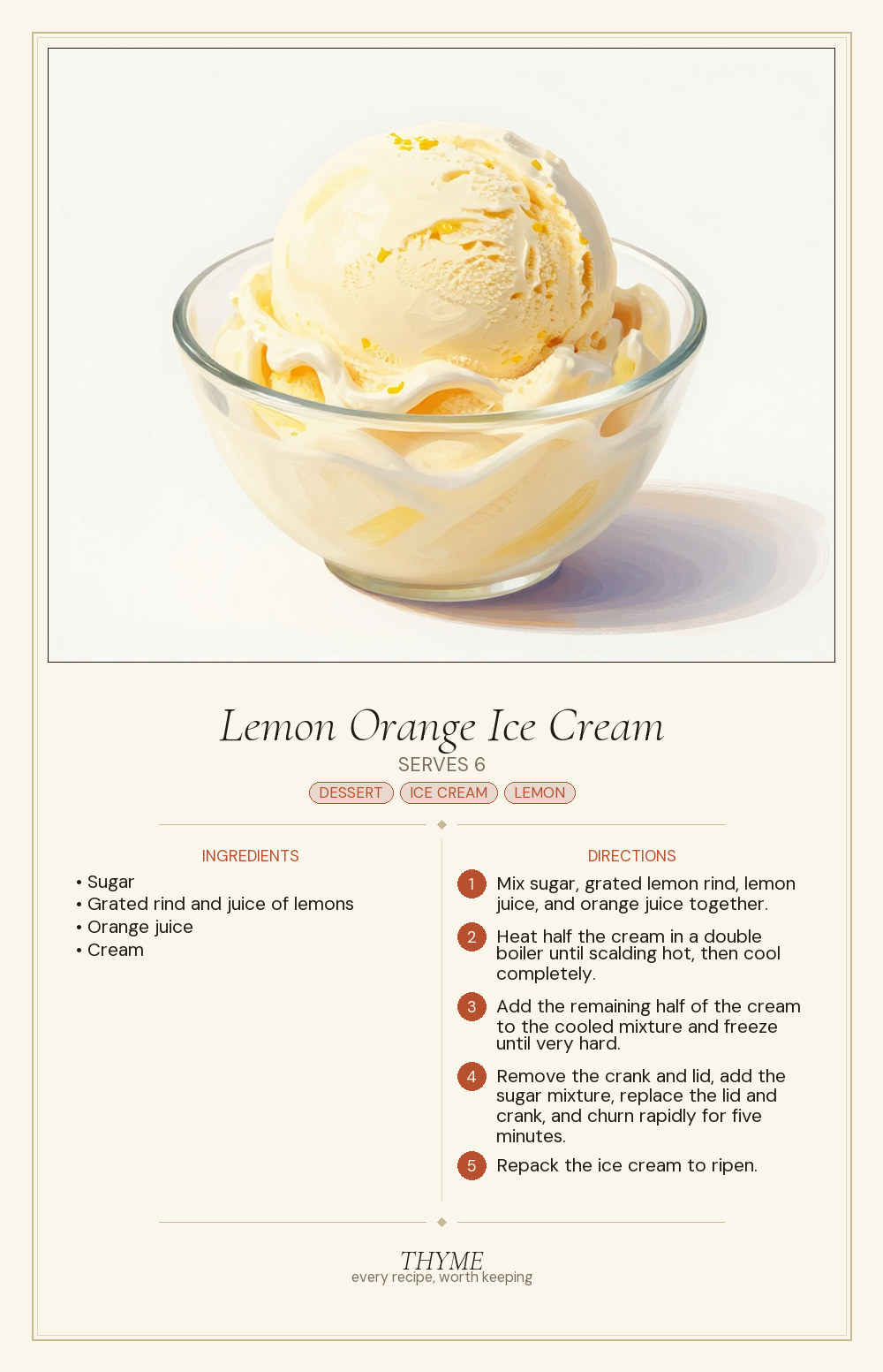 Lemon Orange Ice Cream