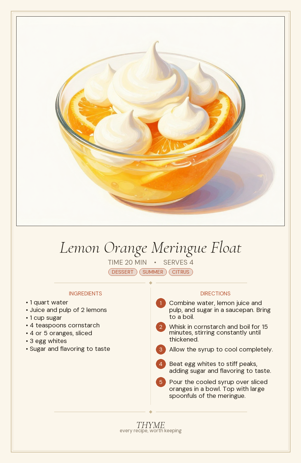 Lemon Orange Meringue Float