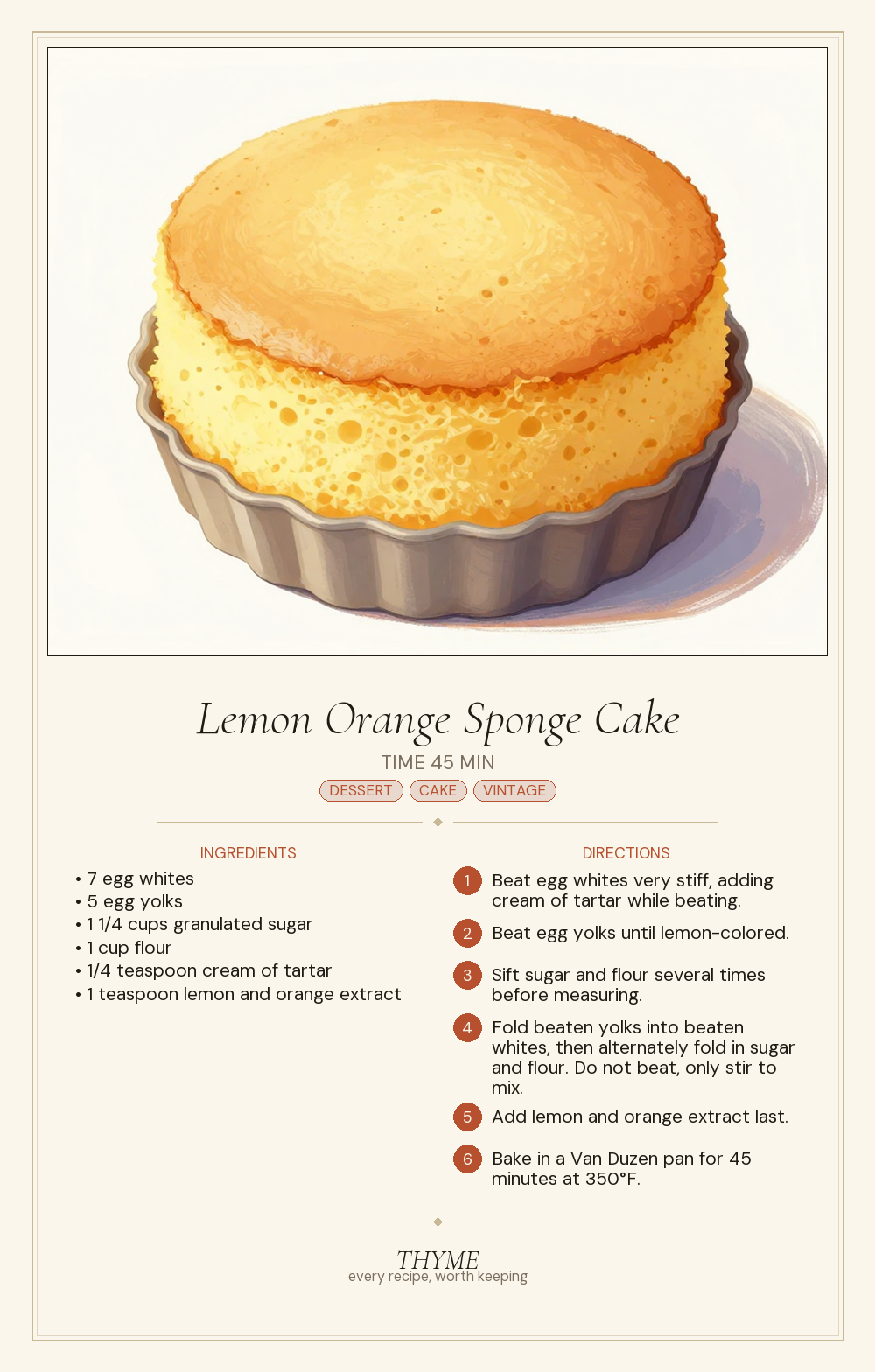 Lemon Orange Sponge Cake