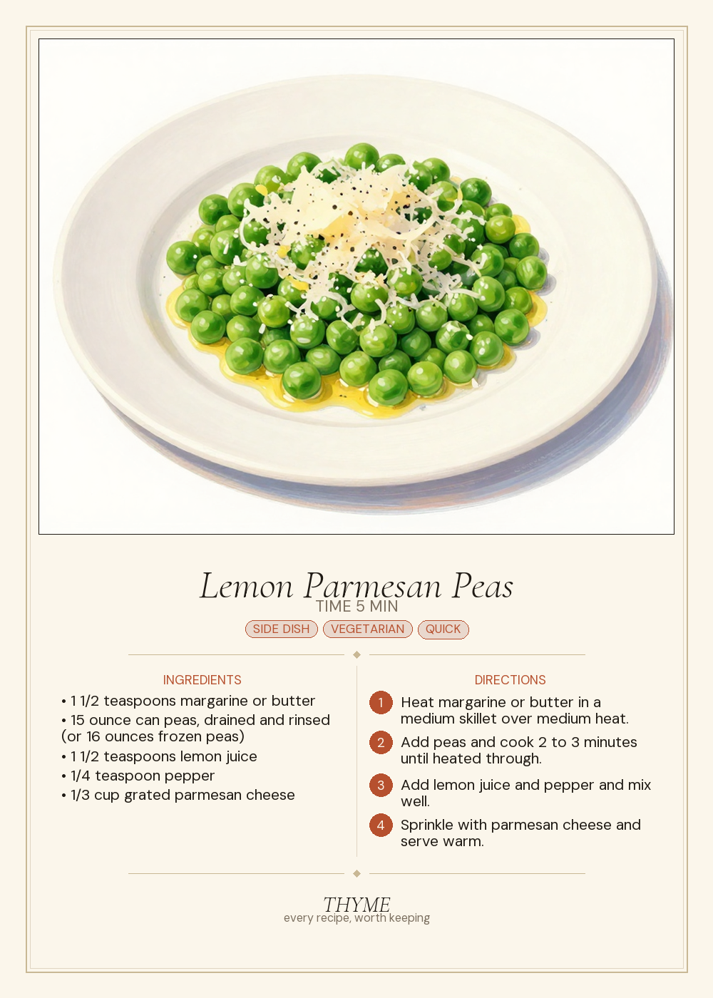 Lemon Parmesan Peas