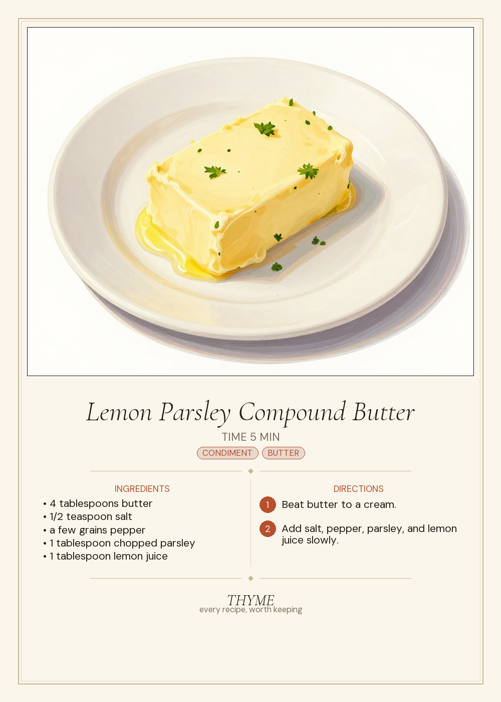 Lemon Parsley Compound Butter