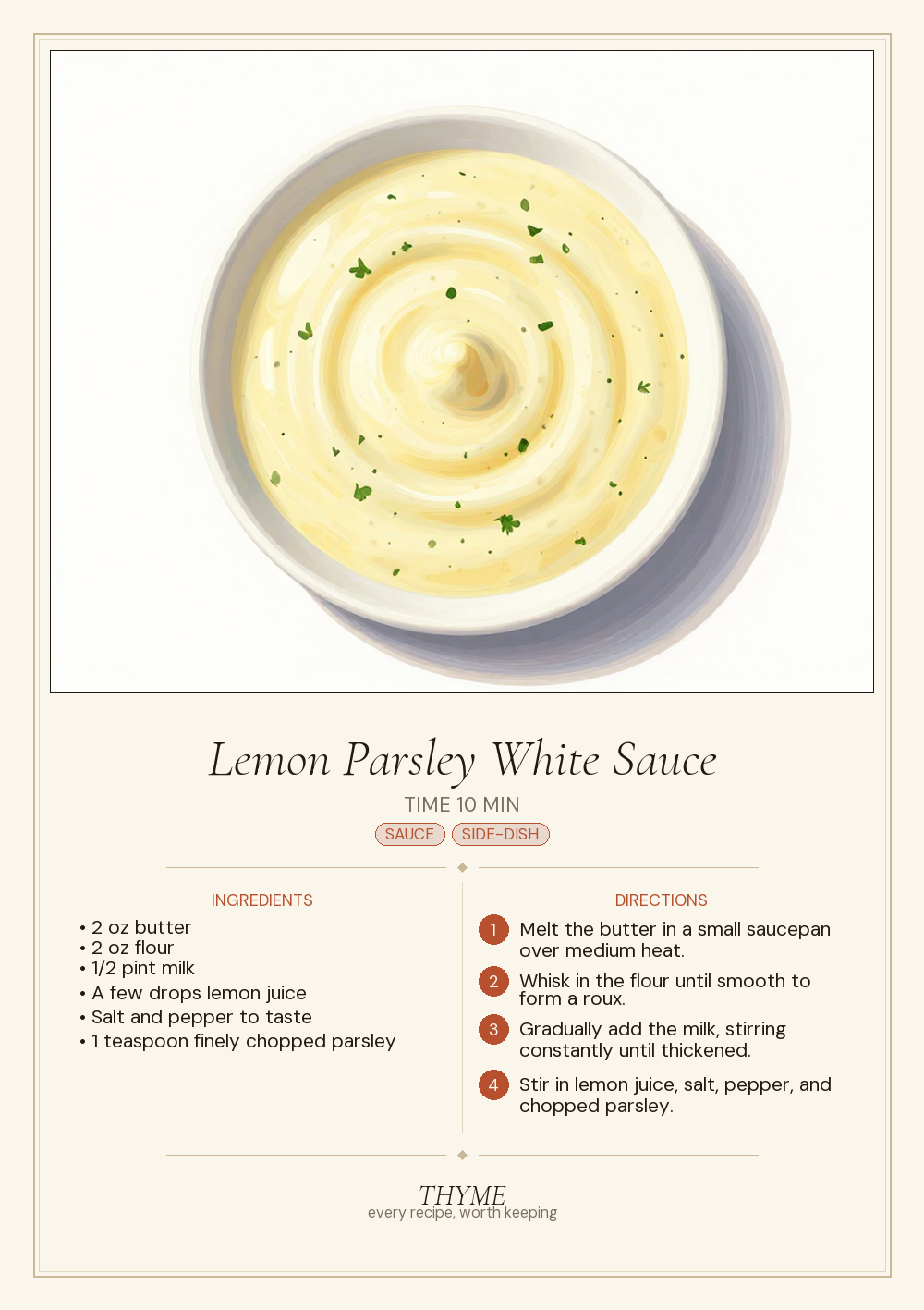 Lemon Parsley White Sauce