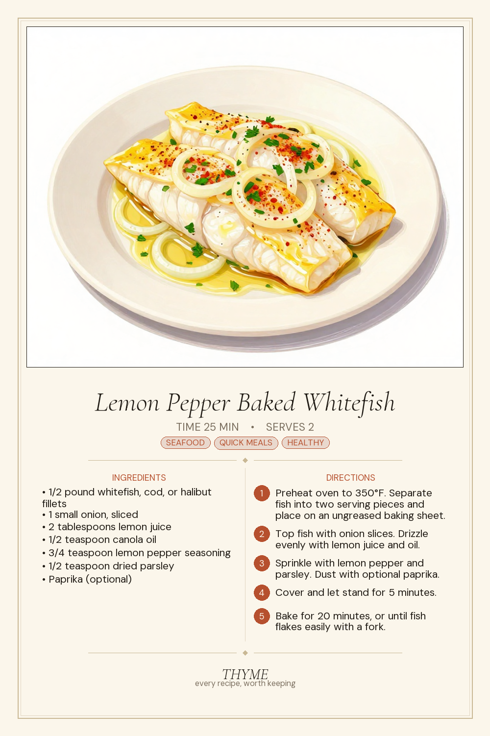 Lemon Pepper Baked Whitefish