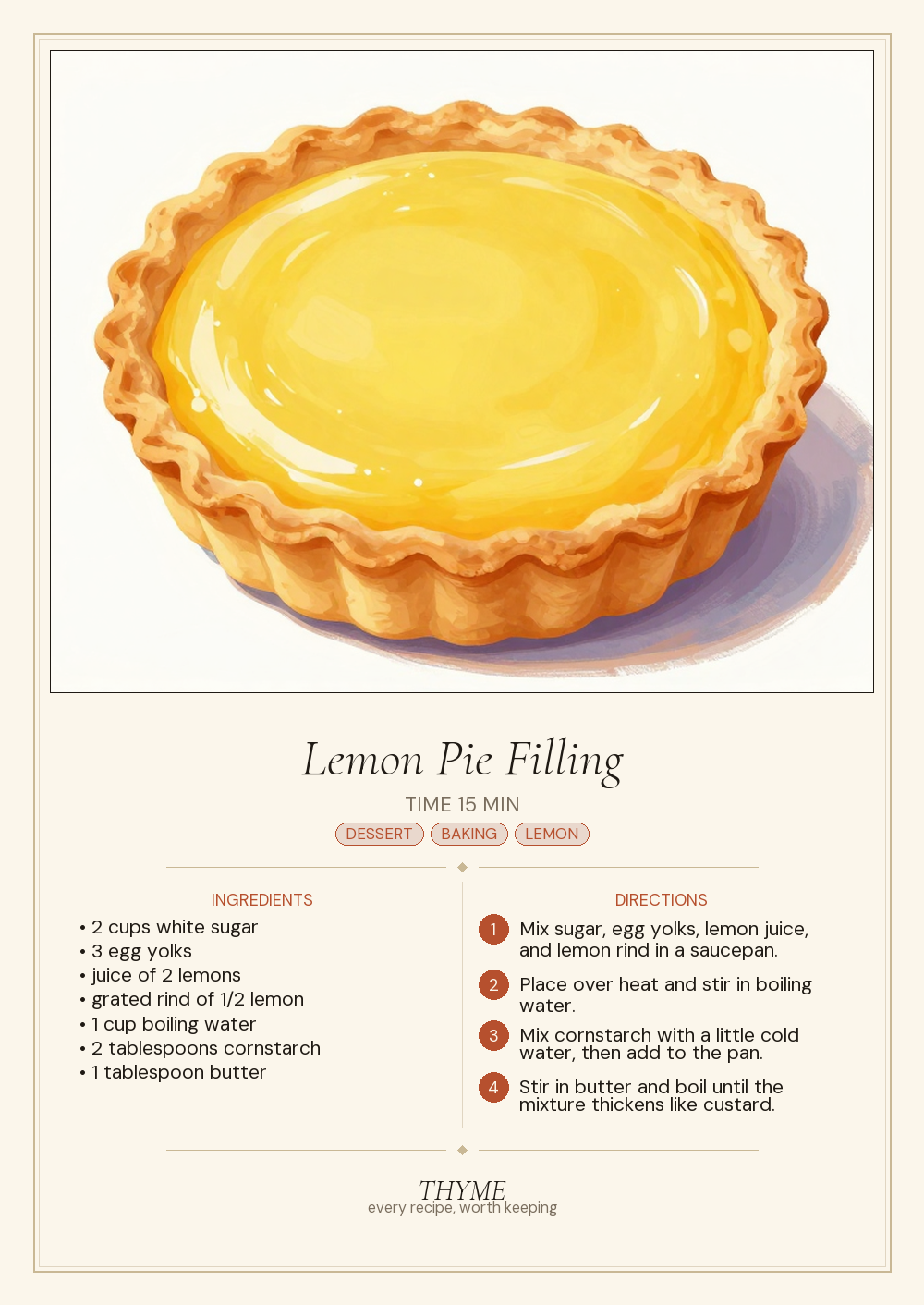 Lemon Pie Filling