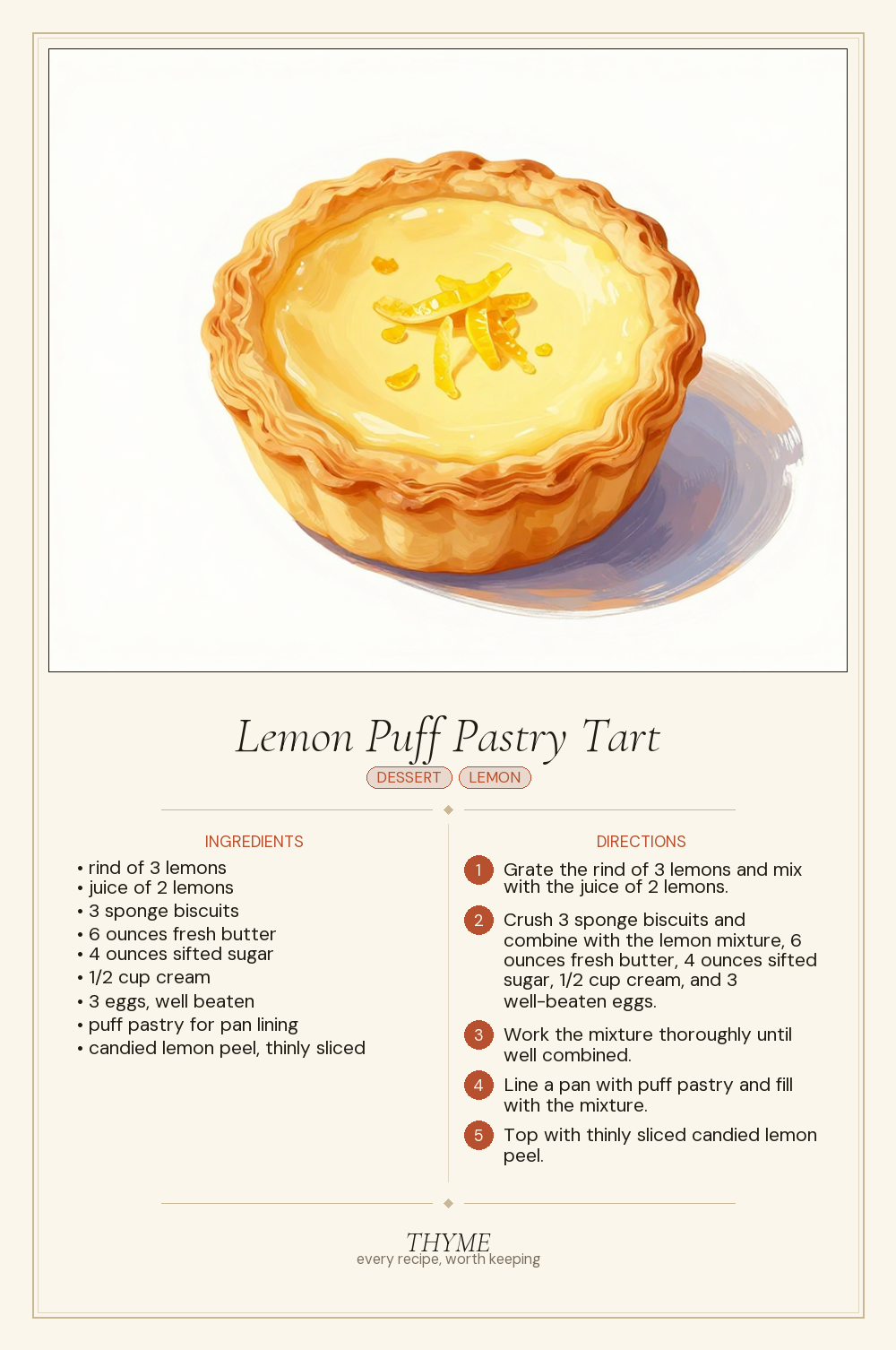 Lemon Puff Pastry Tart