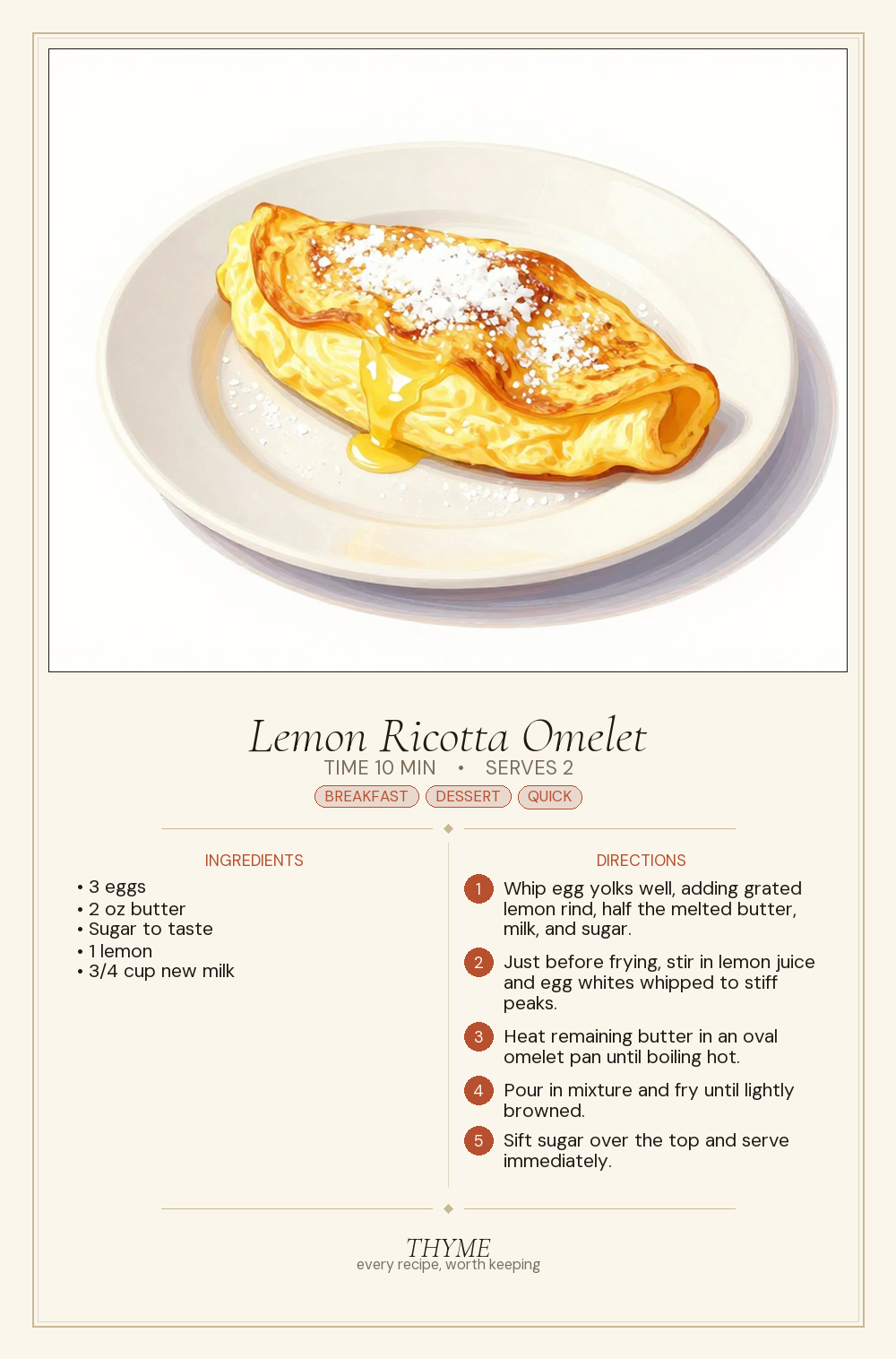 Lemon Ricotta Omelet