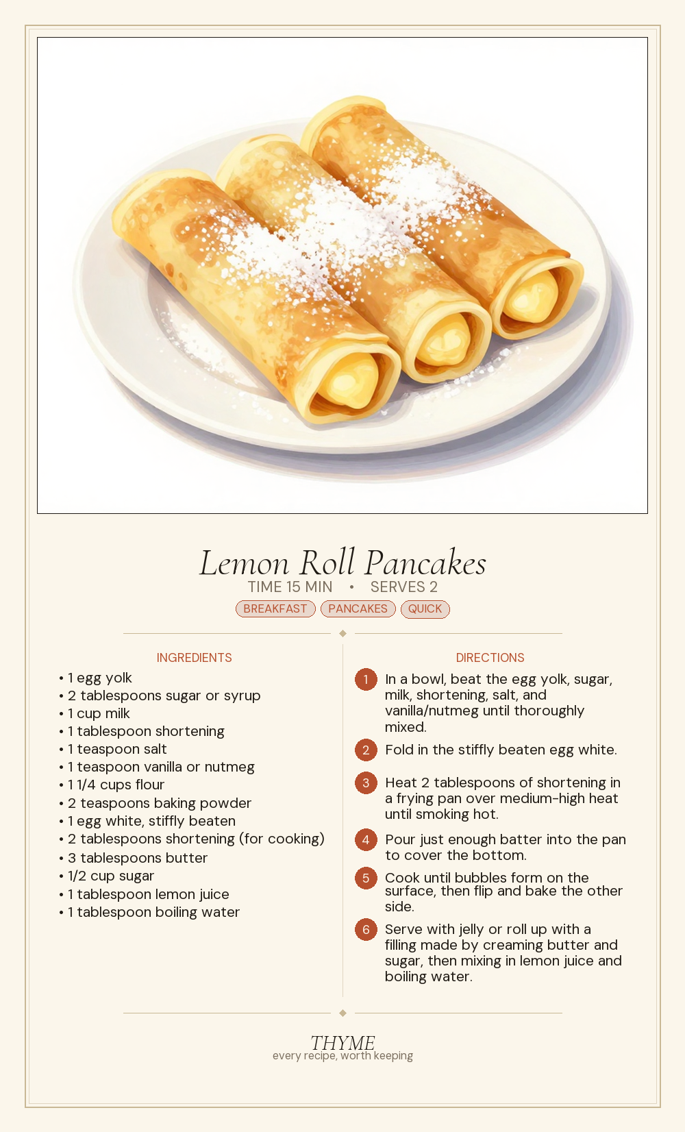 Lemon Roll Pancakes